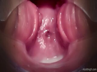 Multiple Orgasms with Speculum Cervix Wet Gaping Vagina Contractions Vibrator on Clit - Full Video