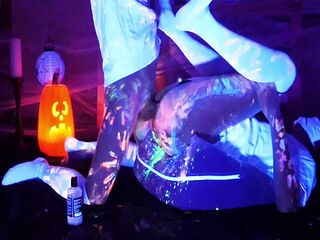 Femboys Messy Halloween Flip Fuck with Glow Paint