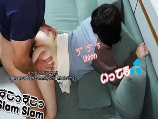A married woman who can't move after being creampied twice in a row before lunch