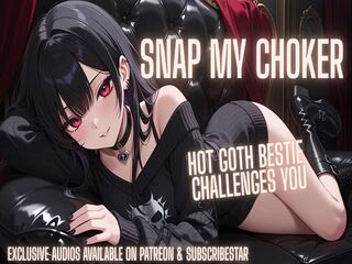 Hot Goth Best Friend Challenges You To Snap Her Choker Audio Roleplay Erotic ASMR